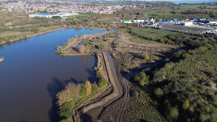 Plummers Brook in Lydney is being diverted to protect homes in Lakeside Avenue from flooding.