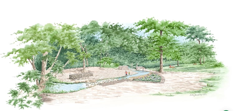 An artist's impression of the complete works on the weirs.