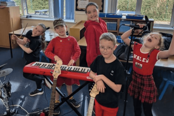 Young musicians taking part in SMASH HIT Songwriting School