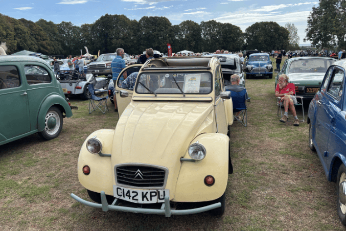 A distinctive Citroën 2CV was among the many classic vehicles on show in Newent on Sunday.