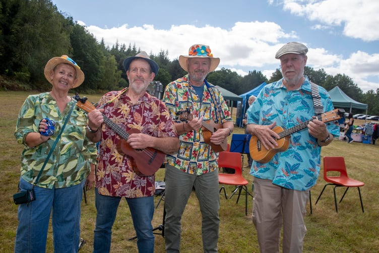 Janet Jones, Rob Morgan, Marvin Jones and Mike Medlicott of the Forest U3A ukulele group.