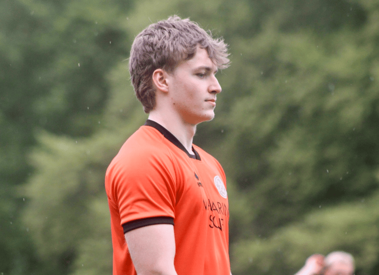 Callum Wilding, here playing for Monmouth last season, scored five goals in 18 minutes for Redbrook Rovers