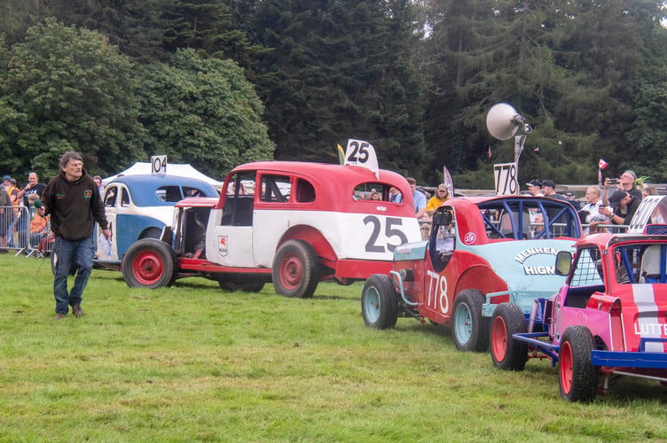 Johnny Painter of Westbury with some of his stock car collection.