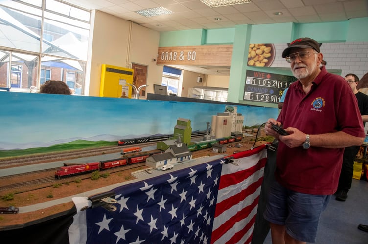 Mike Hardy with the Snake Bend layout which is based in Lydney.