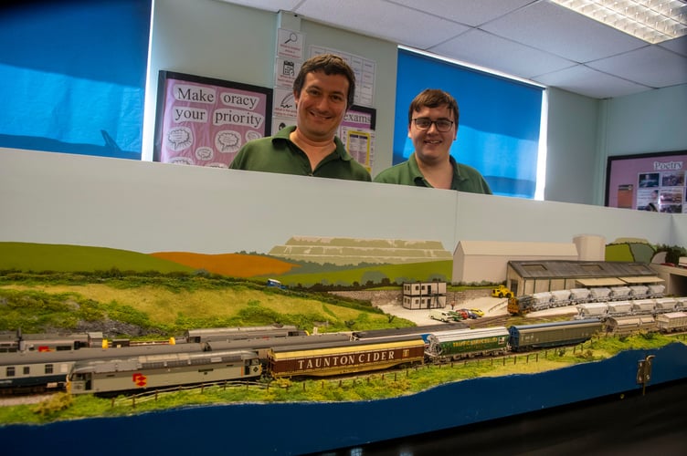 Nick Warren and Simon Bishop with their Cornish-inspired layout St Kenvince.
