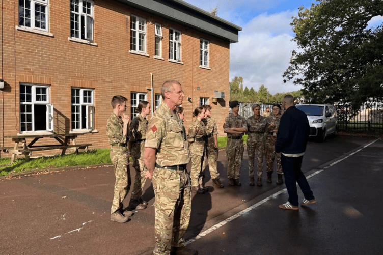 Forest of Dean MP Matt Bishop met cadets and volunteers during a visit to Gloucestershire Army Cadet Force in Cinderford.