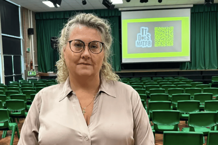 Lisa Squire visited Newent Community School to speak to pupils about personal safety and reporting sexual offences following the murder of her daughter Libby.