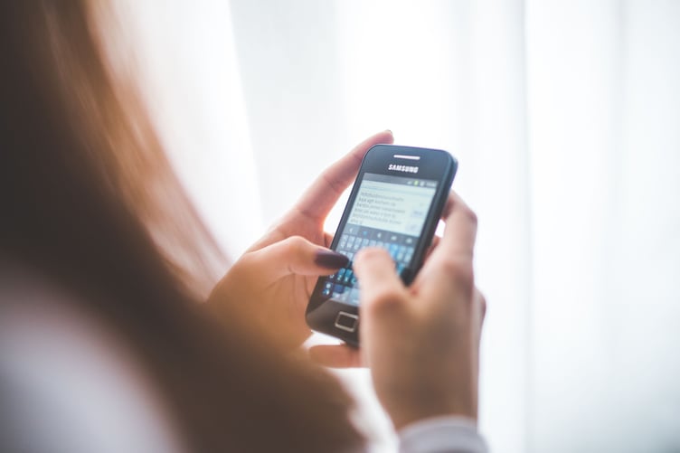 Texting stock image