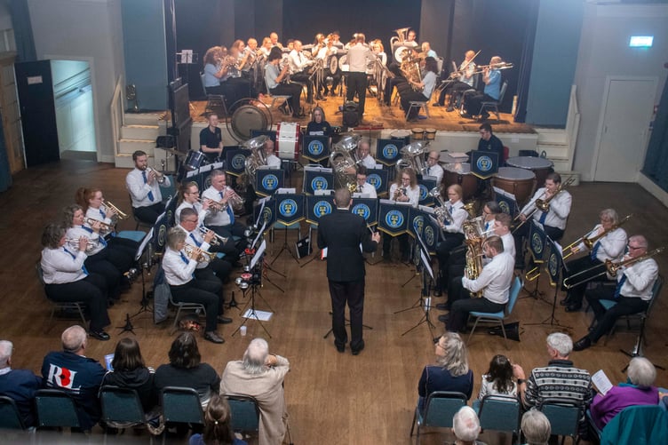 The Town Band and Training Band joined forces for the finale.
