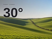 Lydney: sunny day, high of 30°C
