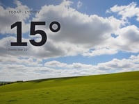 Lydney: partly cloudy day, high of 15°C